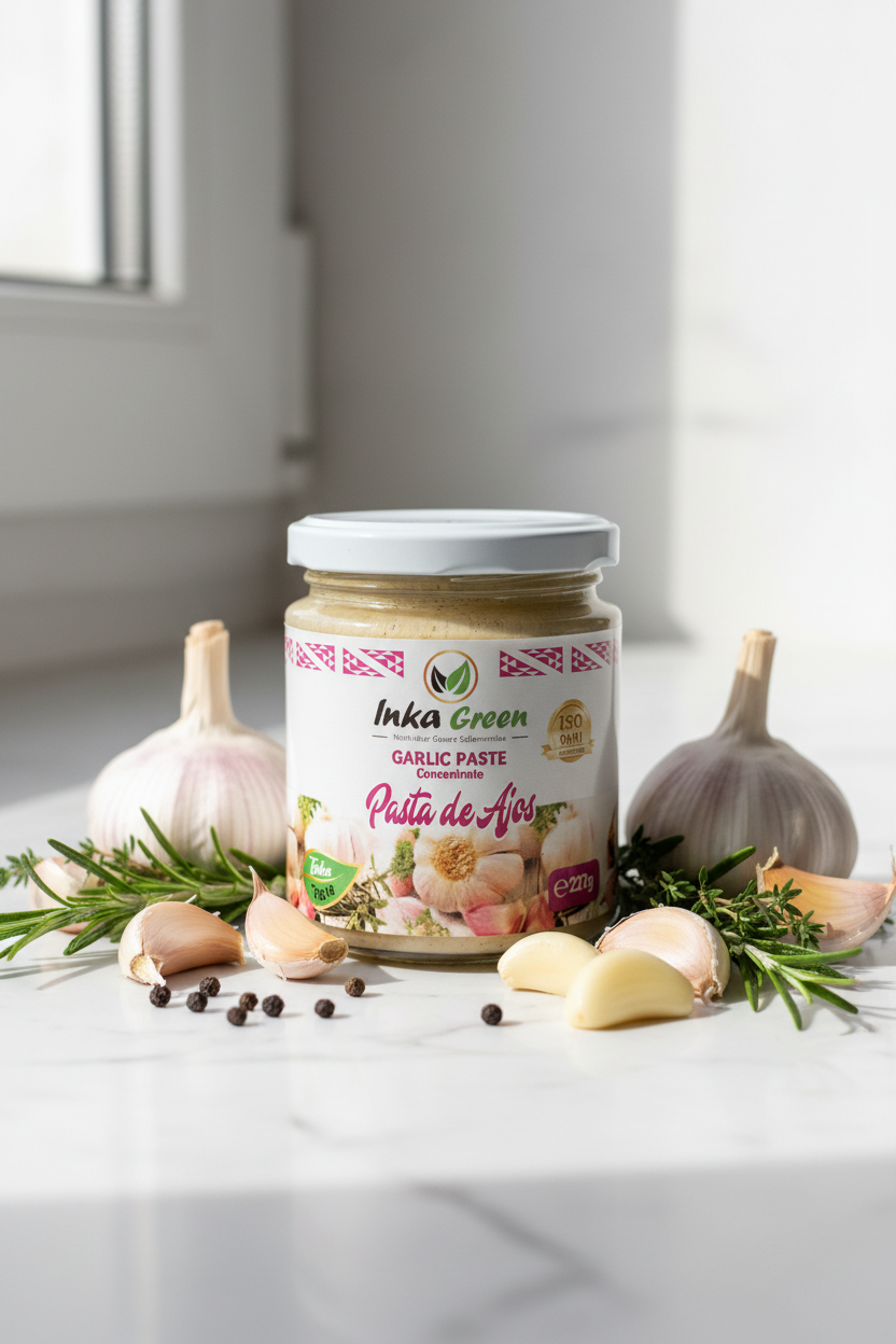 Inka Green Pasta de Ajos – Professionelles Produktbild